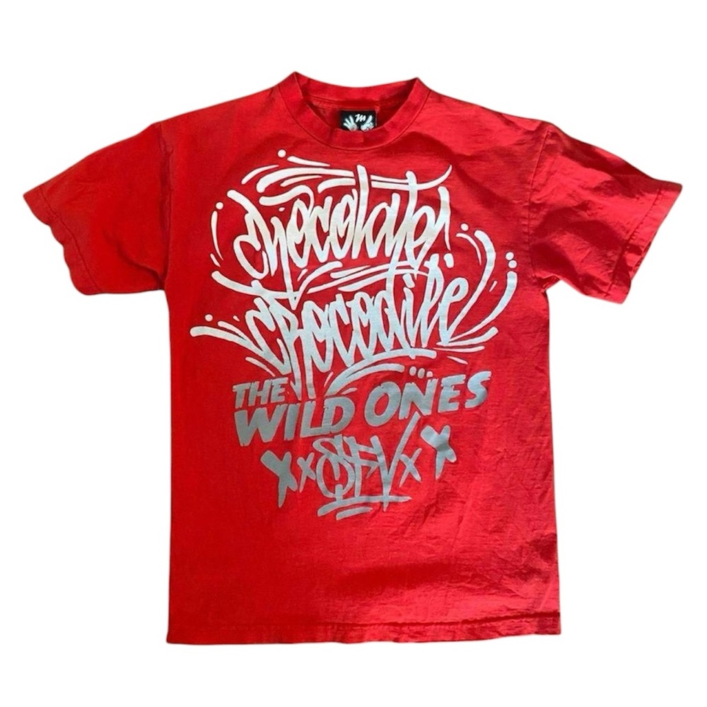 The Wild Ones Graffiti T shirt‎ size Medium Red chocolate *flawed RARE